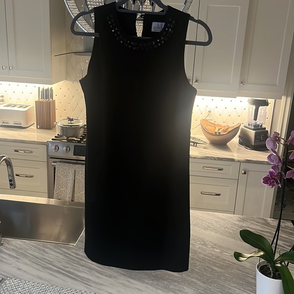 Jesse Ryan mod A line little black dress with mod stones at throat size small🖤 - Picture 15 of 17